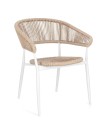 Krzesło ogrodowe Algaida białe / naturalne