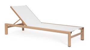 Leżak ogrodowy Skipper biało-naturalny