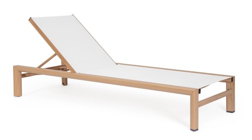 Leżak ogrodowy Skipper biało-naturalny