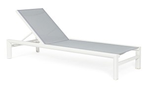 Leżak ogrodowy Skipper biało-szary