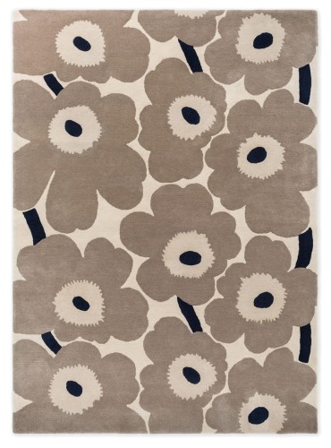 Dywan Beżowo Szary Nowoczesny w Kwiaty - UNIKKO GREIGE