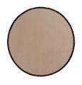 Beżowy Okrągły Dywan z Czarną Ramką - LAILA BEIGE BLACK ROUND