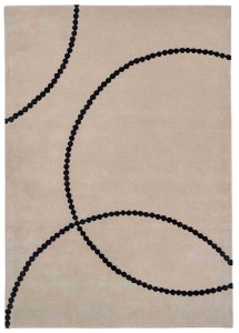 Beżowy Dywan z Czarnym Geometrycznym Wzorem - LUNA BEIGE BLACK