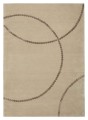 Beżowy Dywan z Brązowym Geometrycznym Wzorem - LUNA BEIGE LIGHT BROWN