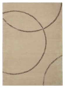 Beżowy Dywan z Brązowym Geometrycznym Wzorem - LUNA BEIGE LIGHT BROWN
