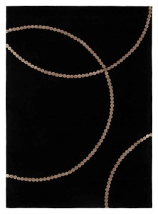 Czarny Dywan z Beżowym Geometrycznym Wzorem - LUNA BLACK BEIGE