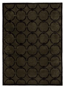 Zielony Dywan z Czarnym Geometrycznym Wzorem - GLAM DARK GREEN BLACK