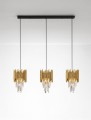 Lampa wisząca PELAVRO 3 złota z kryształkami