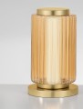 Lampa stołowa TABRUNO złota ryflowany klosz