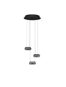 Lampa wisząca OVANIRA Disc-3 dymione szkło