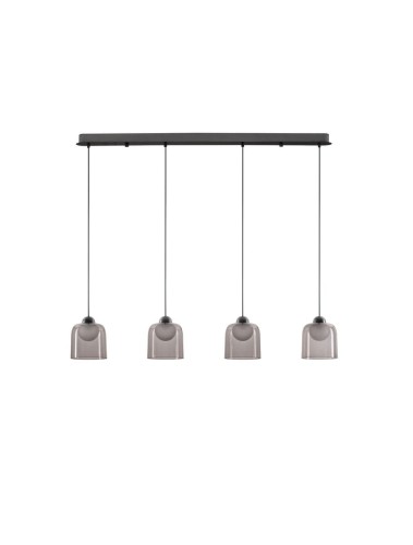 Lampa wisząca TAVENCO Line-4 różowe dymione szkło