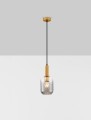 Lampa wisząca QUERISA złota / dymione szkło