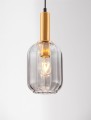 Lampa wisząca QUERISA złota / dymione szkło