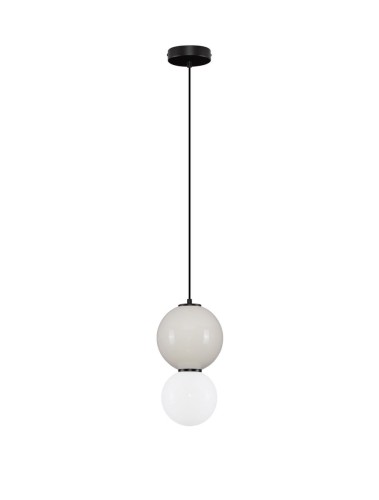 Lampa wisząca JORELIA 18 szara porcelana / szkło