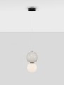 Lampa wisząca JORELIA 18 szara porcelana / szkło