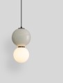 Lampa wisząca JORELIA 18 szara porcelana / szkło