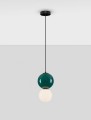 Lampa wisząca JORELIA 18 butelkowa zieleń porcelana / szkło