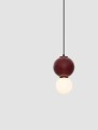 Lampa wisząca JORELIA 15 bordowa porcelana / szkło