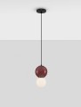 Lampa wisząca JORELIA 15 bordowa porcelana / szkło
