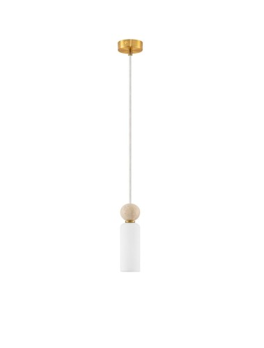 Lampa wisząca CORVIZO trawertyn / szkło