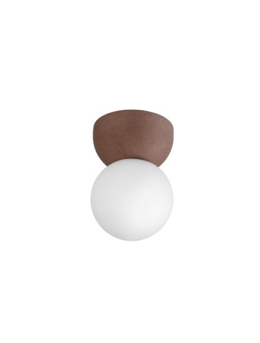 Lampa sufitowa TROSILA brązowa beton / szkło