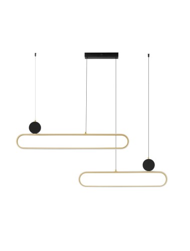 Lampa wisząca TURVIANO czarno-złota