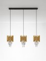 Lampa wisząca PELAVRO 3 złota z kryształkami