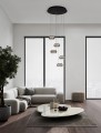 Lampa wisząca OVANIRA Disc-5 dymione szkło