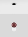 Lampa wisząca JORELIA 18 bordowa porcelana / szkło