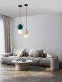 Lampa wisząca JORELIA 15 szara porcelana / szkło