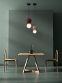 Lampa wisząca JORELIA 15 bordowa porcelana / szkło