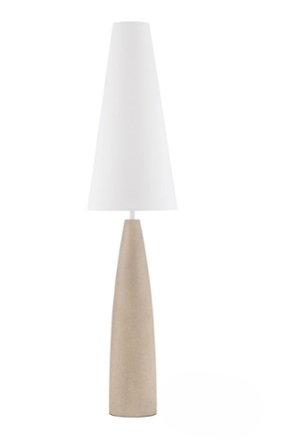 Lampa podłogowa ORBEZIA kremowa gips / tkanina