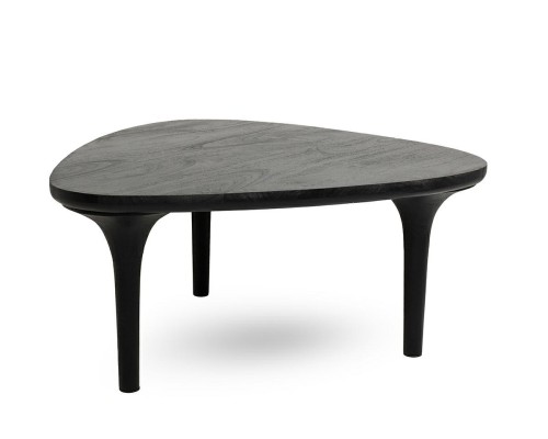 Stolik kawowy LAMINAR M czarny /   drewno mango MaMaison