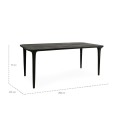 Prostokątny stół jadalniany LAMINAR 200 czarny / drewno mango MaMaison