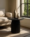 Stolik kawowy LEVANTE 50 czarny marmur /   drewno mango MaMaison