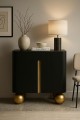 Komoda ORGANIC SHORT czarno-złota / drewno mango MaMaison