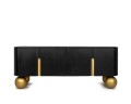 Szafka RTV ORGANIC czarno-złota / drewno mango MaMaison