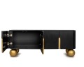 Szafka RTV ORGANIC czarno-złota / drewno mango MaMaison