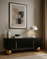 Szafka RTV ORGANIC czarno-złota / drewno mango MaMaison
