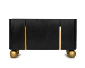 Komoda ORGANIC czarno-złota / drewno mango MaMaison