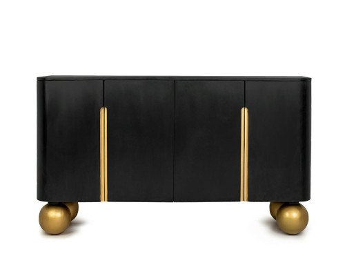 Komoda ORGANIC czarno-złota / drewno mango MaMaison