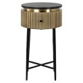 Szafka nocna IRONVILLE 40 cm czarno-złota marmur / metal RICHMOND