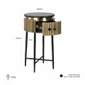 Szafka nocna IRONVILLE 40 cm czarno-złota marmur / metal RICHMOND