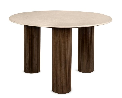 Stół jadalniany RAGNO 120 marmur / drewno mango MaMaison