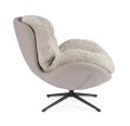 Komfortowy fotel obrotowy Adinda jasny szary ekoskóra