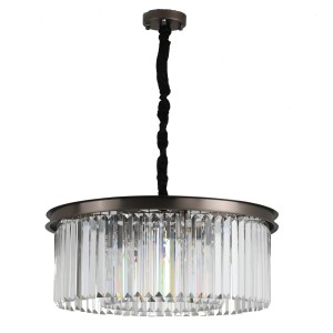 Lampa wisząca SPARKLE ROUND antracyt / kryształ szkalny