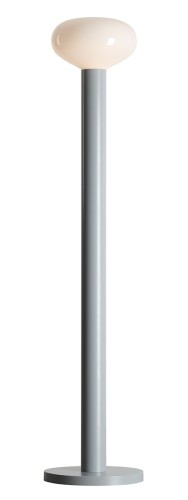 LAMPA STOJĄCA FLO szara M szkło opalowe