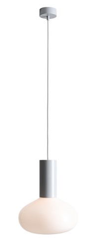 LAMPA WISZĄCA FLO szary M szkło opalowe