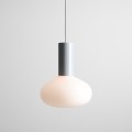 LAMPA WISZĄCA FLO szary M szkło opalowe
