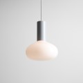 LAMPA WISZĄCA FLO szary M szkło opalowe